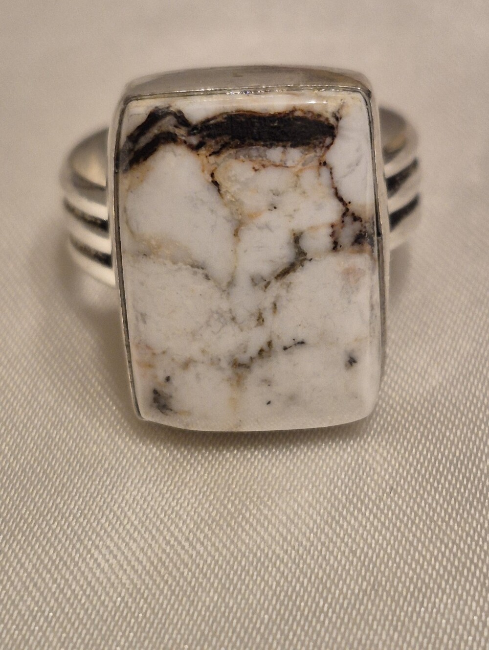 Sterling Silver White Buffalo Turquoise Ring